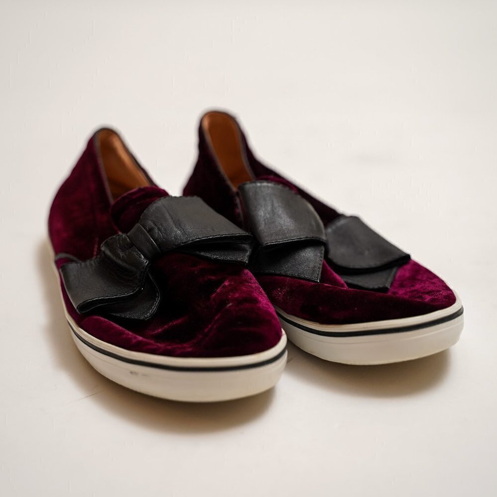 Kate Spade Delise Plum Velvet Sneakers